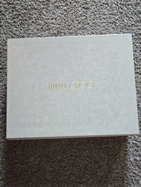 JIMMY CHOO Empty Large Shoe Box Cream Gold Logo Tissue Boot Shaper Read Details